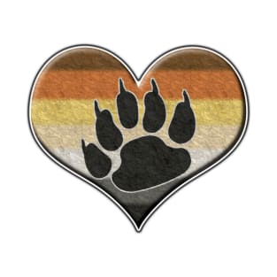 Large Gay Bear Pride Heart with Paw Symbol T-Shirt