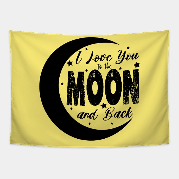 i love you to the moon and back Tapestry by illustraa1