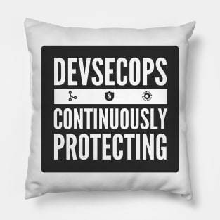 DevSecOps Continuously Protecting Integration and Delivery Black Background Pillow