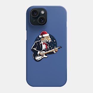 Leopard Playing Guitar Christmas Phone Case
