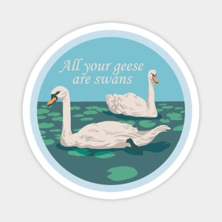 Two Swans swimming Magnet