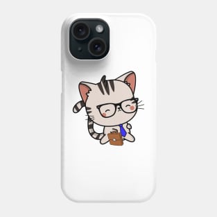 Funny cat is on the way to work Phone Case