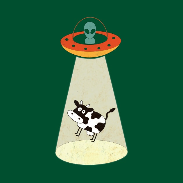 Alien UFO Cow Abduction by JohnnyxPrint