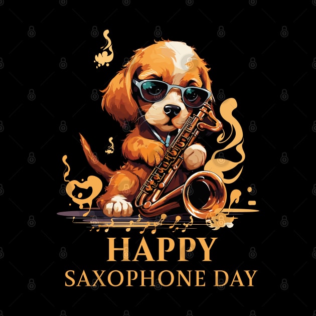 Happy Saxophone Day - Cute Puppy by PaulJus