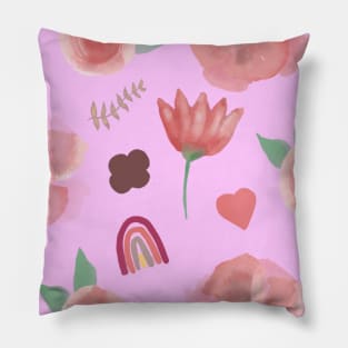 Pale pink flower pattern theme Pillow