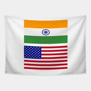 USA and Bharat India Flag Tapestry