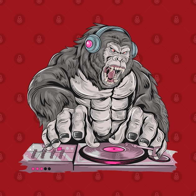 Gorilla DJ by Happy Art Designs