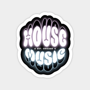 HOUSE MUSIC  - Puffy Y2K Glow (Lavender/blue) Magnet