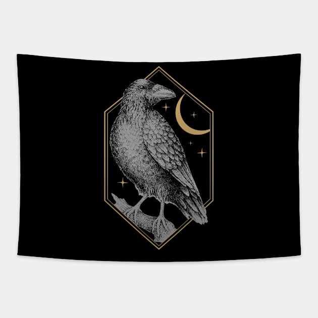 Raven Back Only Tapestry by EmrysDesigns