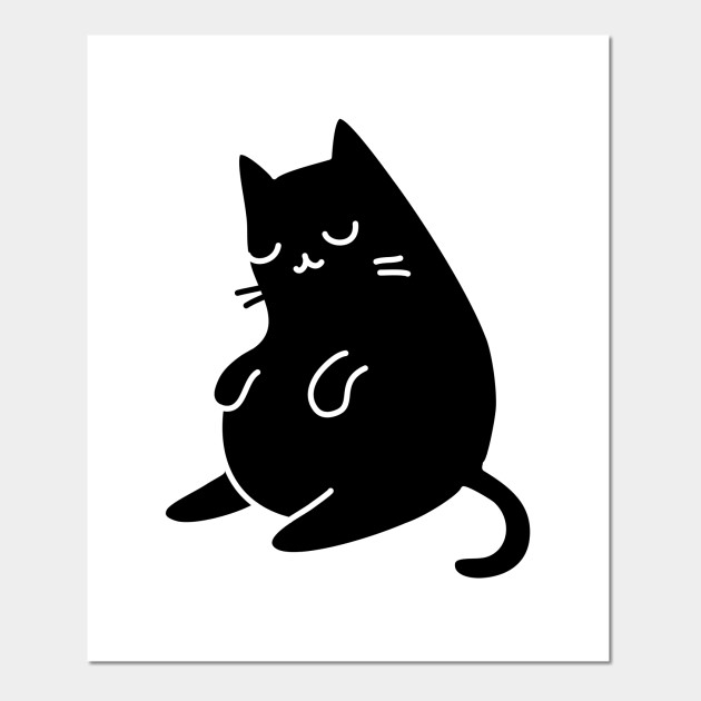 Chubby Cat Chubby Cat Affiche Et Impression D Art Teepublic Fr