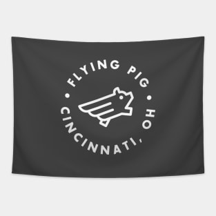 Flying Pig Minimal Emblem Tapestry