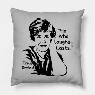 Erma Bombeck Portrait and Quote Pillow