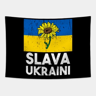 Slava Ukraini Glory to Ukraine Flag Tapestry