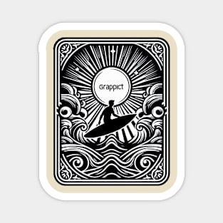 Surf man with tarot card style Magnet