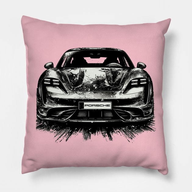 Porsche Taycan Pillow by Vehicles-Art