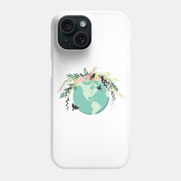 Earth Day Flower Globe Phone Case by SWON Design