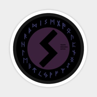 Purple Sowulo Futhark Rune Symbol Magnet