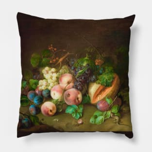 Fruit Still Life with Bee by Johann Amandus Winck Pillow