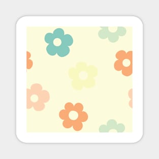 Chunky Retro Flowers - Cute Pastel Combo Magnet