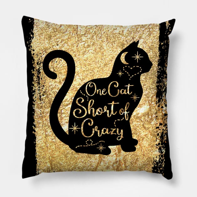 One cat short of crazy shirt Pillow by 7usnksa