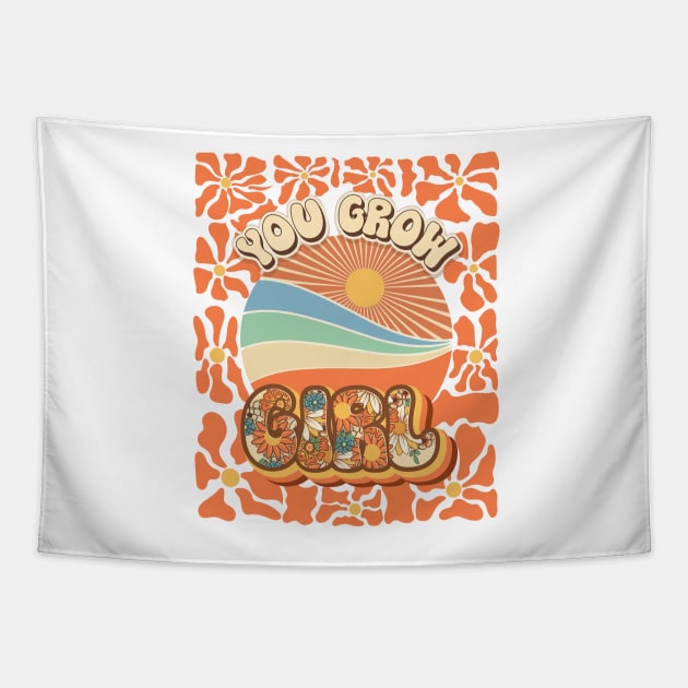 Mothers day plant  lover groovy You grow girl Tapestry by HomeCoquette