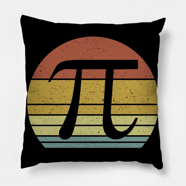 Retro Vintage Sunset Pi Day Design for Math Geeks Pillow by eliteshirtsandmore