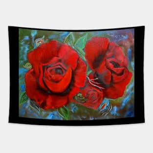 Soft Red Rose Petals Tapestry