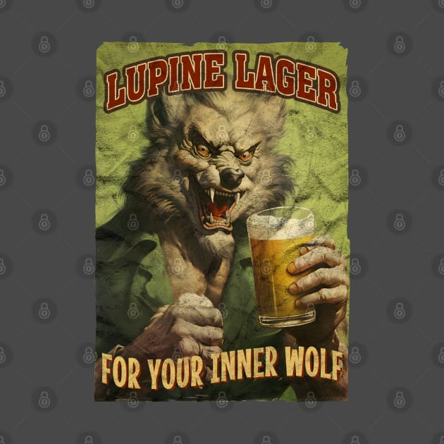 Lupine Lager - Retro werewolf beer by Dazed Pig