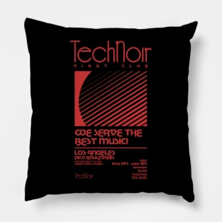 Retro 80s Technoir Nightclub Poster from the Terminator Movie Pillow