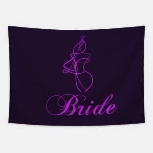 Bride to Be Bachelorette Party. Woman Line Art Tapestry