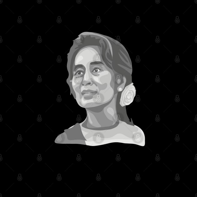 Aung San Suu Kyi Portrait and Quote by Slightly Unhinged