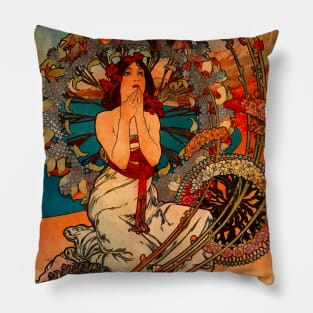 Art Nouveau Vintage Poster Pillow