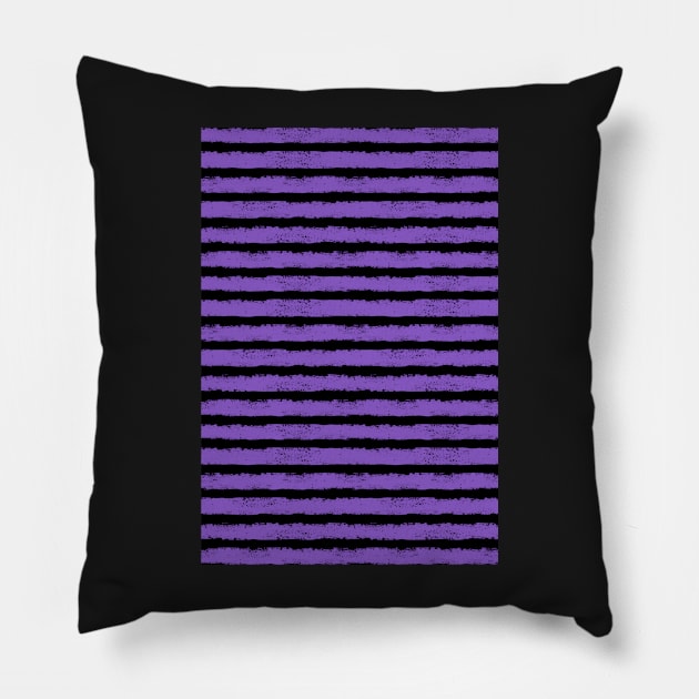 black and purple splatter stripe Pillow by B0red