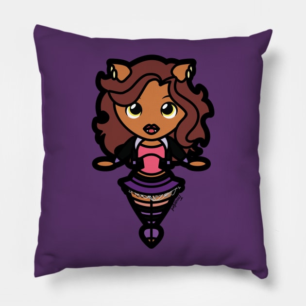 Clawdeen Wolf Tooniefied Pillow by Tooniefied