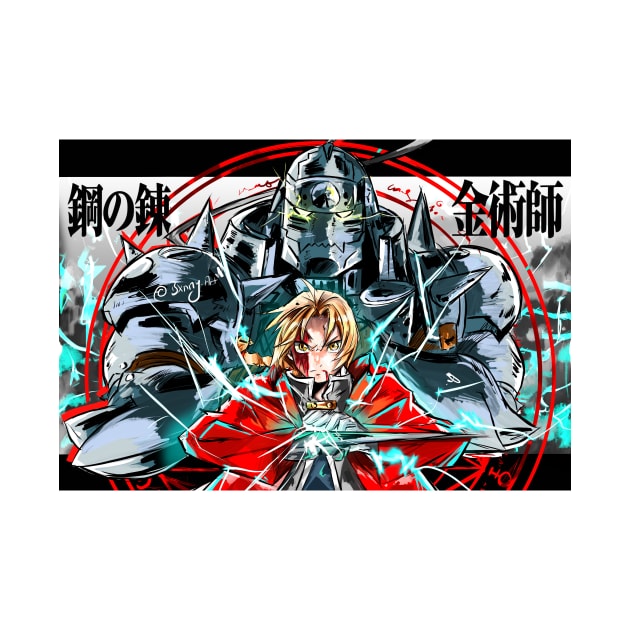 fullmetal alchemist brotherhood elric brothers by Bxnny.Arts