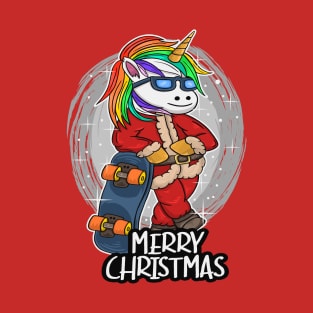 Dabbing Unicorn Christmas Love Winter Funny Gift 2021 T-Shirt