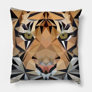 Tiger big cat head polygon geometric gift Pillow