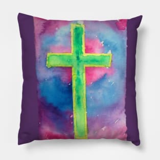 Sheila's Watercolor Cross Pillow