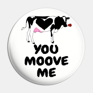 Romantic Cow Valentines Pin