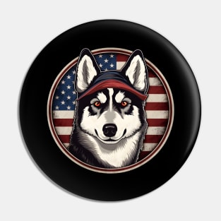 Siberian Husky 4th of July Pin