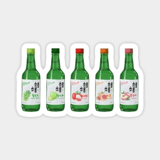 Soju Bottles drink korean aesthetics graphics illustration Magnet