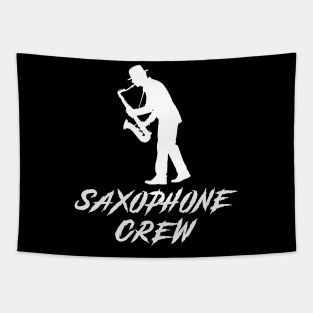 Saxophone Crew Awesome Tee: Jazzing it Up with Humor! Tapestry