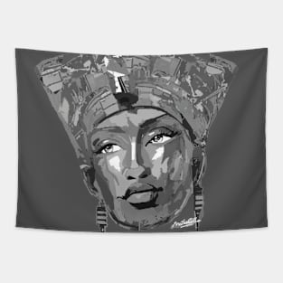 Nefertiti Black and White Portrait Tapestry