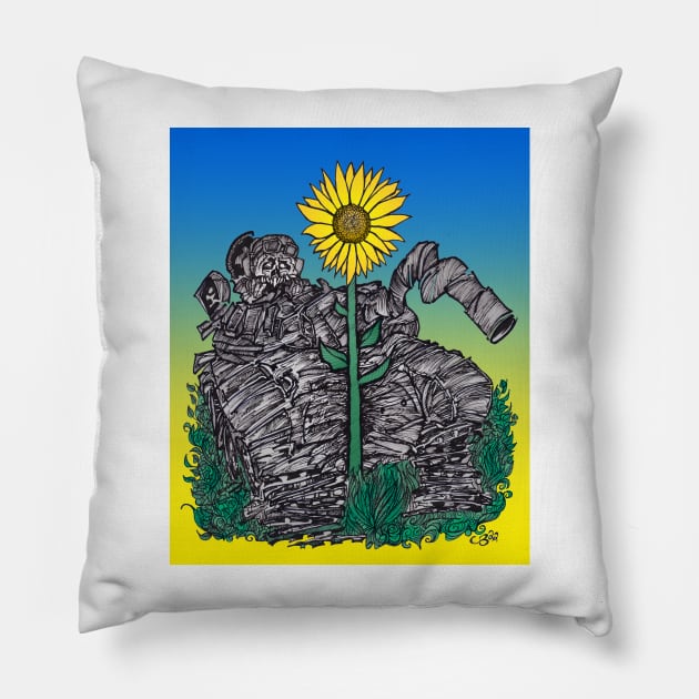 Slava Ukraini Pillow by Christopher's Doodles