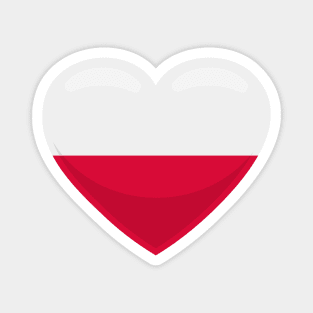 Poland Flag Heart Magnet