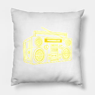 Boombox (Metallic Yellow Lines) Analog / Music Pillow