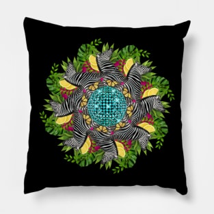 Disco zebra mandala Pillow