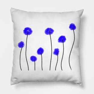 Blue watercolor floral art design Pillow