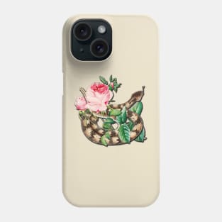 Vintage Rattlesnake and Pink Roses Phone Case