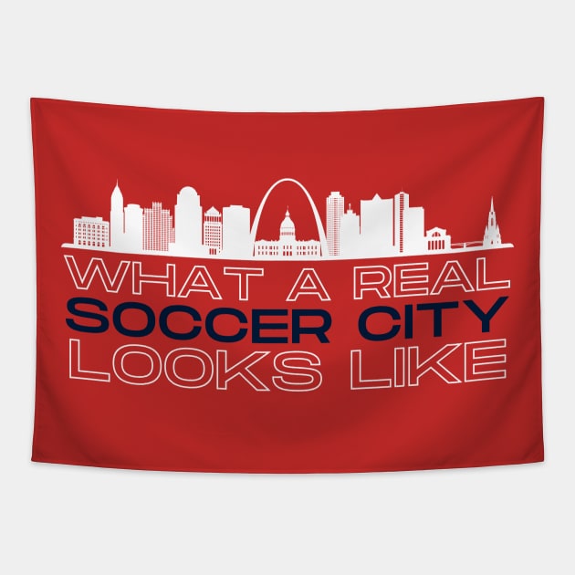 Real Soccer City Red Tapestry by Arch City Tees